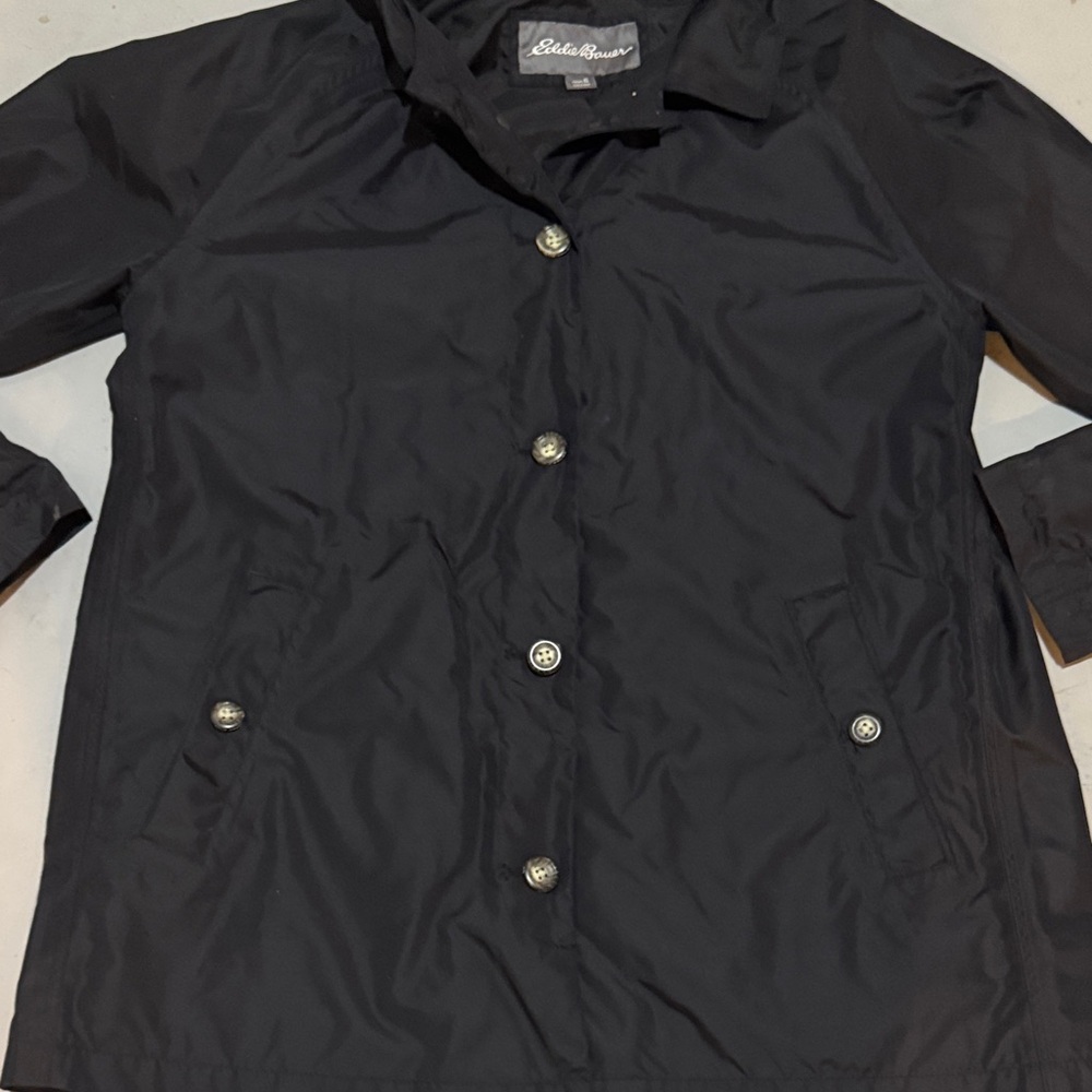 Eddie Bauer Black Utility/Rain Trench - Picture 4 of 6